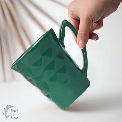 Conical Teal Diamond Coffee Mug Set Of 6 - The Earth Store - Mug Set